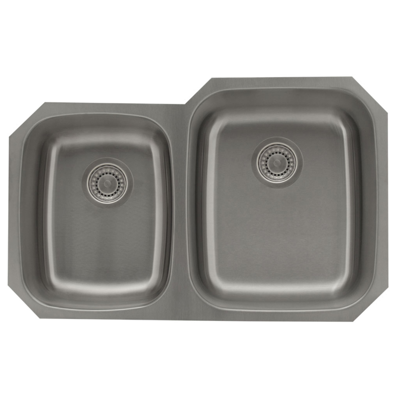 Pelican PL-VS4060 18G Stainless Steel Double Bowl Undermount Kitchen Sink 32'' x 20-1/2"